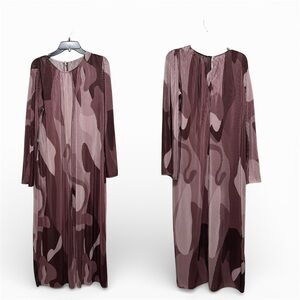 Elegant Long Sleeve Camouflage Dress